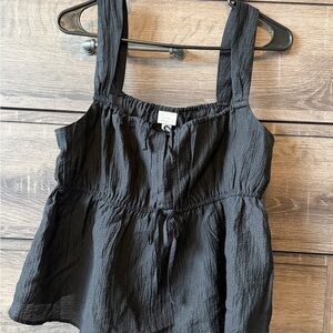 A New Day Women's Tank Crinkled Black Tank Top